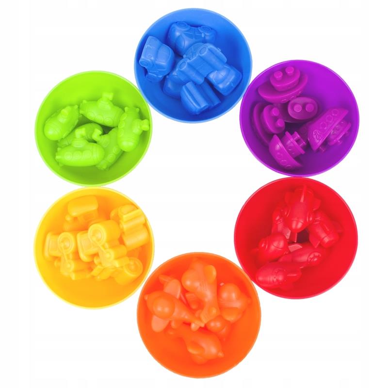 Sorter Imparare i Colori Contare Montessori Veicoli Afferrare Figure Tubo