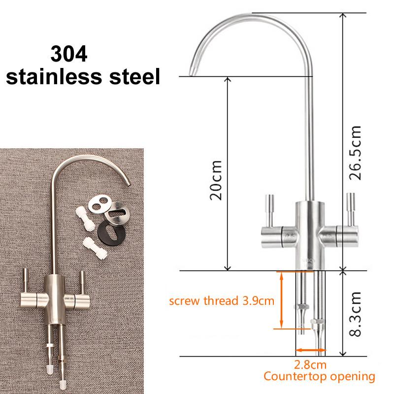 Wasserfilter Wasserhahn 2-Punkt Universalschnittstelle Doppelter Wasserauslass 304 Edelstahl / Legierung Wasserfilter Teile