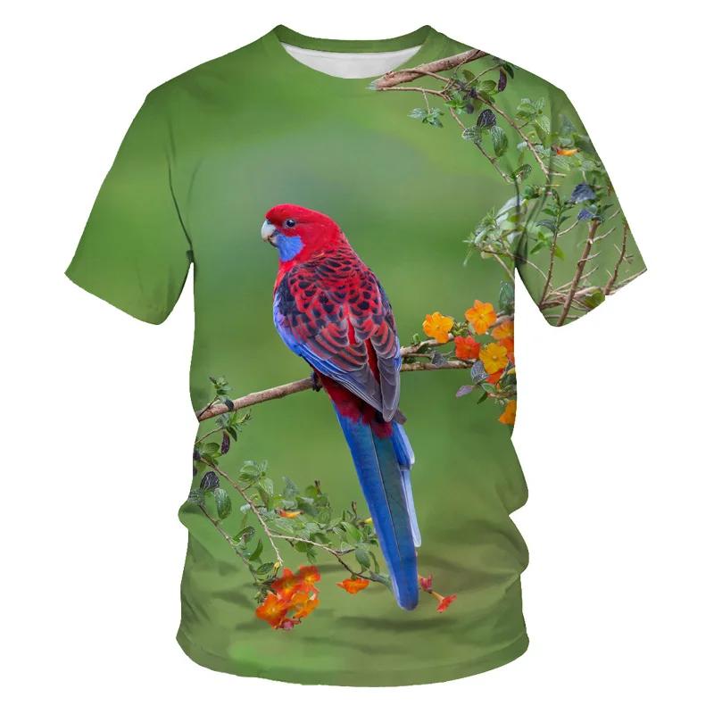 

Summer Fashion Parrot Picture T-Shirts For Men Casual 3D Print Tees Hip Hop Personality Round Neck Short Sleeve Tops 6XL
