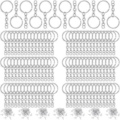 360 pezzi/set portachiavi divisi con catena aperta anelli di salto perni a vite accessori per connettori portachiavi in ​​lega dorata argento