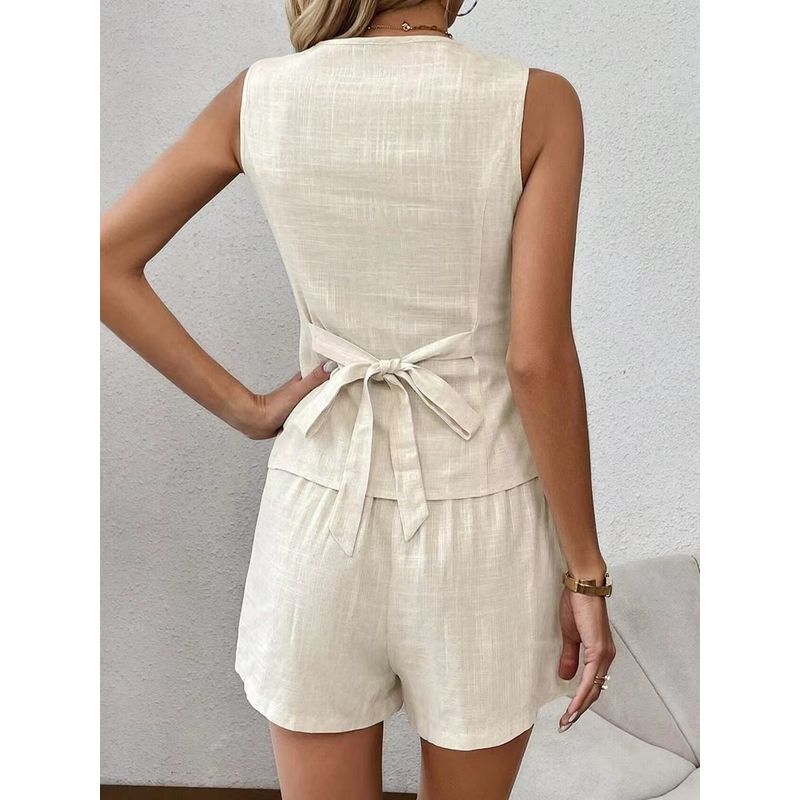 Western Style Summer Fashion Casual Sleeveless Vest Shorts Two-piece Set Tank Top and Shorts Set