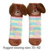 1Pair Thick Socks Cartoon Floor Socks Warm Coral Fleece Socks Comfortable Sleep Socks Skin-friendly Sausage Dog