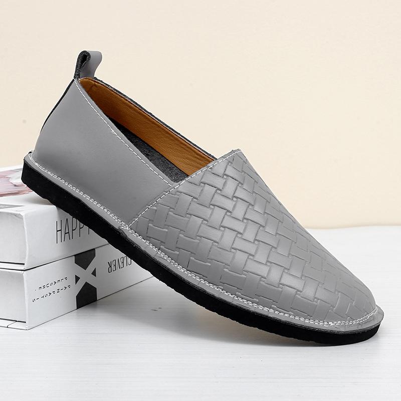 High Quality Genuine Leather Casual Shoes Light Non-slip Men's Driving Shoes Slip On Flats Handmade Elegantes Loafers Moccasins
