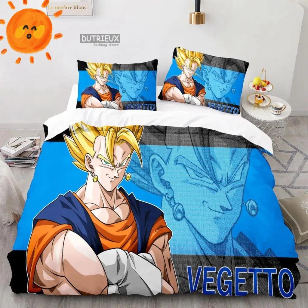 Japanese Anime Dragon Ball Bedding Set Goku Duvet Cover Comforter Bedclothes Single Twin Full Queen Size 3D Kids Adult Boys Gift