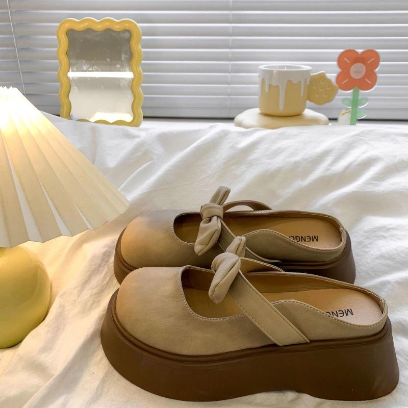 Baotou half slippers women wear new spring and summer muffin thick bottom one pedal lazy sandals