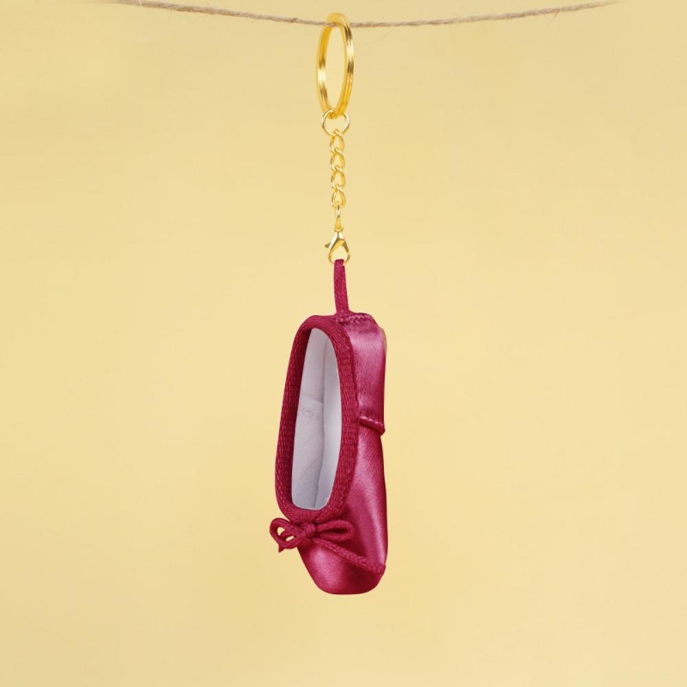 Satin Material Ballet Inspired Keys Chain Alloy Pendant Style Shoes Car Keyring Exquisite Handmade Pointe Shoes Pendant