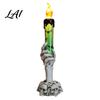 Pumpkin And Bat Print Decor Halloween LED Ghost Candle Light Spooky Hand Lamp Safe Indoor Lamps Tabletop Decor Horror Light for Party Haunted House