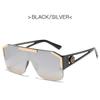 Fashion Luxury Brand Oversized Square Sunglasses Men Women Vintage Metal Big Frame Semi-Rimless One Lens Sun Glasses Uv400