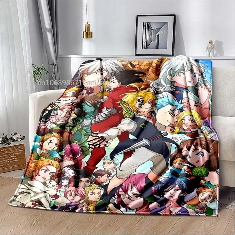 Thicken Blanket Anime The Seven Deadly Sins Printed Flannel Blankets for Beds Sofas Warm Bed Sheet Soft Blanket