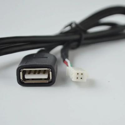 Car Multimedia Player Wire Harness Plug Connector 6 Pin or 4Pin Dual USB Interface Cable Adapter for Android Radio Navigation