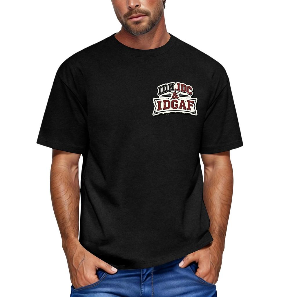 Men's Neck Short Sleeve Funny Graphic Print T-Shirt for Everyday Wear