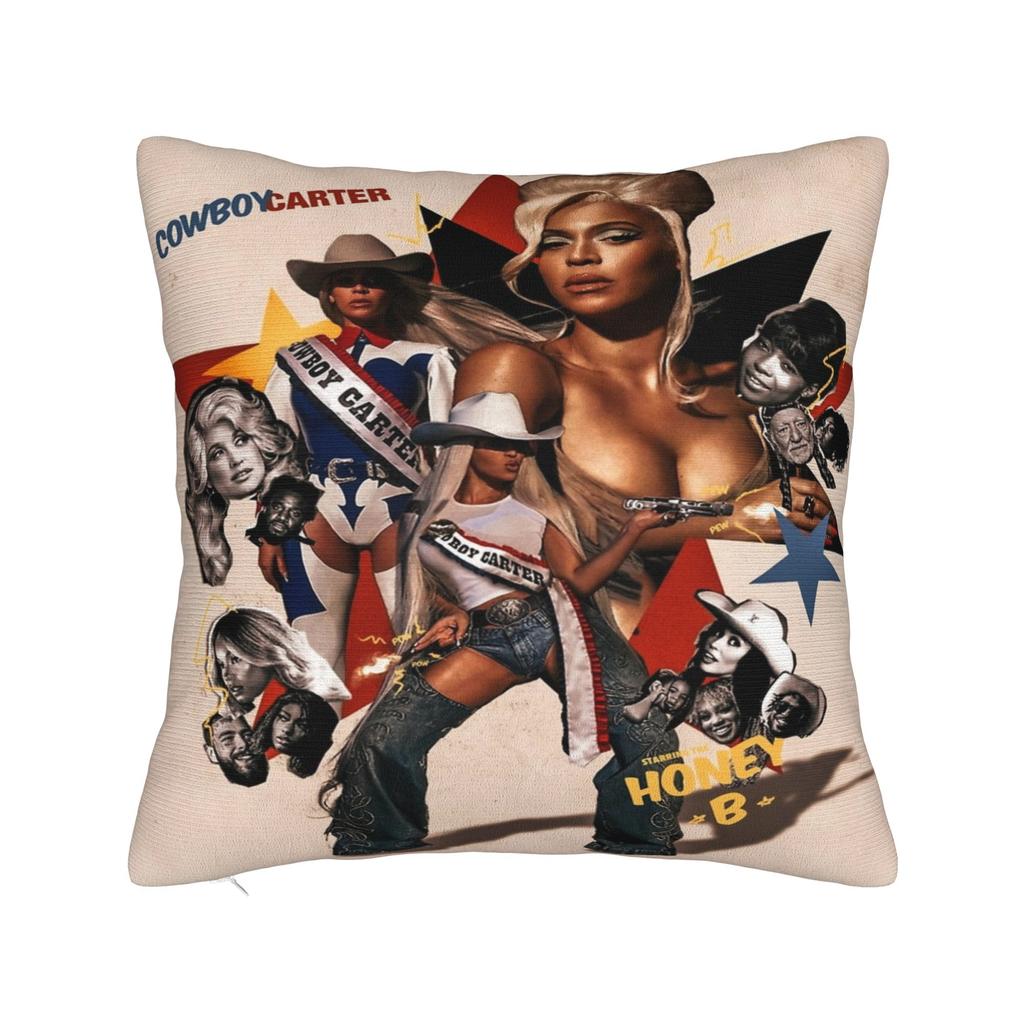 Beyonce Cowboy Carter Tour Printing Pillowcase Cushion Cover  Pillow Covers New Style Bedroom Decorations Square Multi-Size