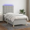 VidaXL Bed Slat Base with Mattress and LEDs, Upholstered Bed, Single Bed, Adult Bed for Interior Bedroom, 3135733