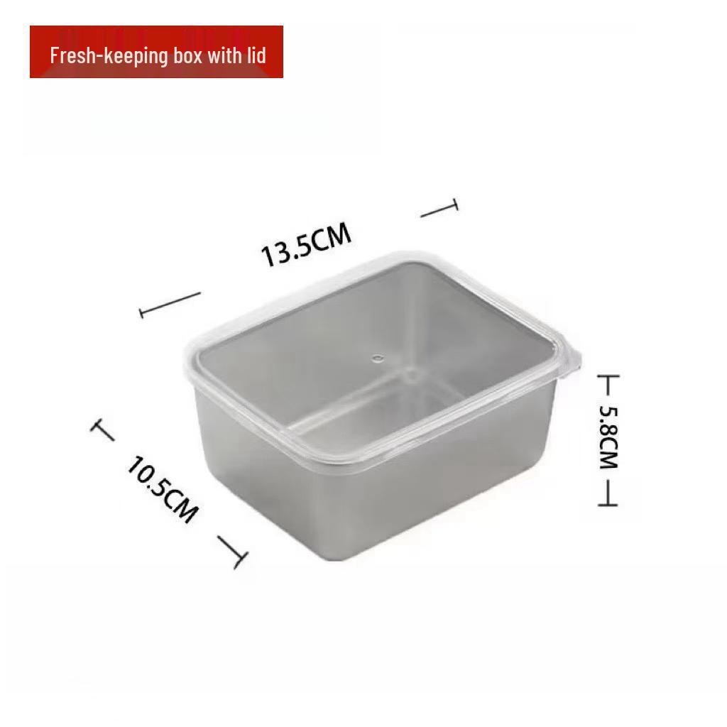 

Контейнер для хранения пищевых продуктов из нержавеющей стали с крышкой – Многоцелевой квадратный поднос для пикника, фруктов и использования в холодильнике