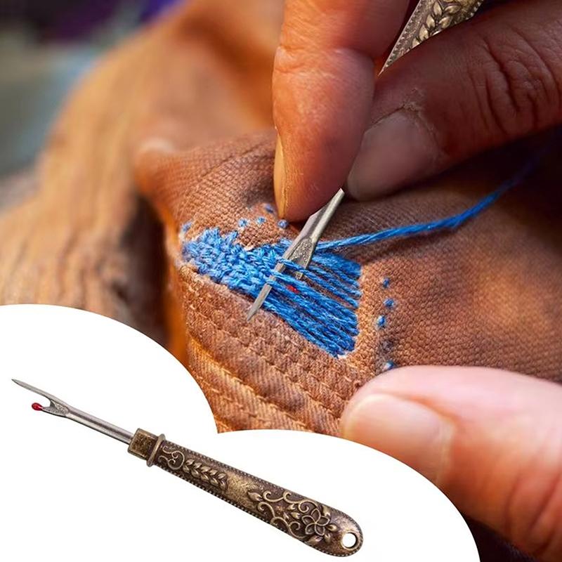 Sewing Seam Ripper Vintage Stitch Eraser Retro Alloy Unpicker Quick Stitch Removal & Hole Cutting Remover Tool For Suture