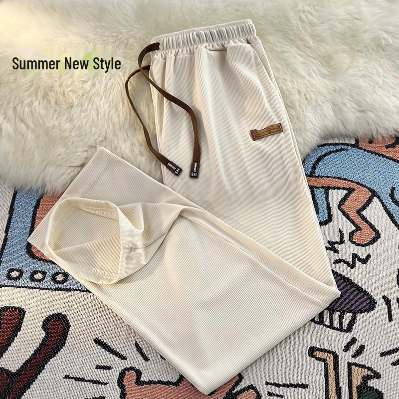 

Мужские летние брюки прямого кроя из быстросохнущего шелка Ice Silk — модный повседневный спортивный стиль XL 110-125 lbs