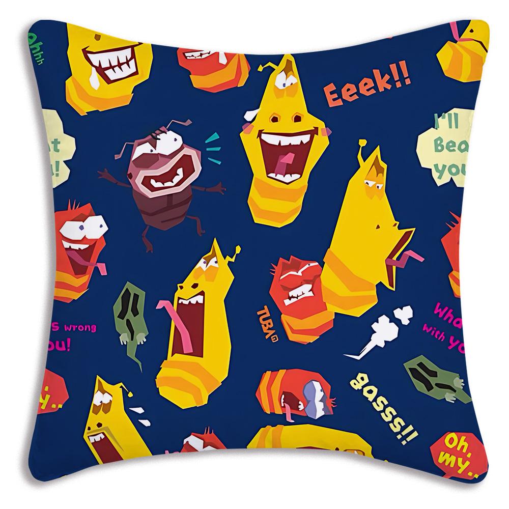 Funny Anime For Larvas Pillow Covers Cartoon Sofa Decorative Home Double-sided Printing Short Plush Cute Cushion Cover