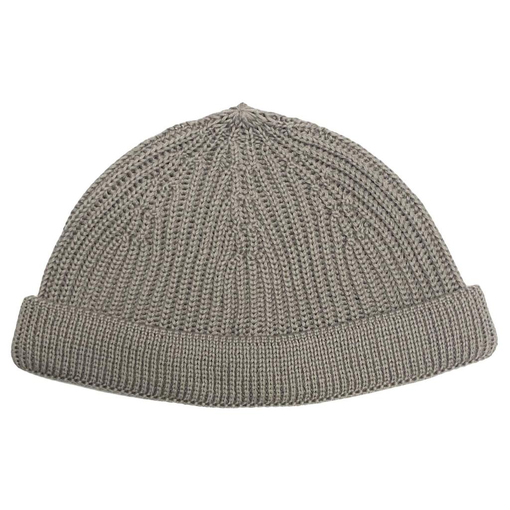Basic Enti All Season Short Roll Watch Washable Shallow Knit Cap Beanie Islamic Watch Stretchy Washable Hat Voluminous Ladies Men's Free Size Greige