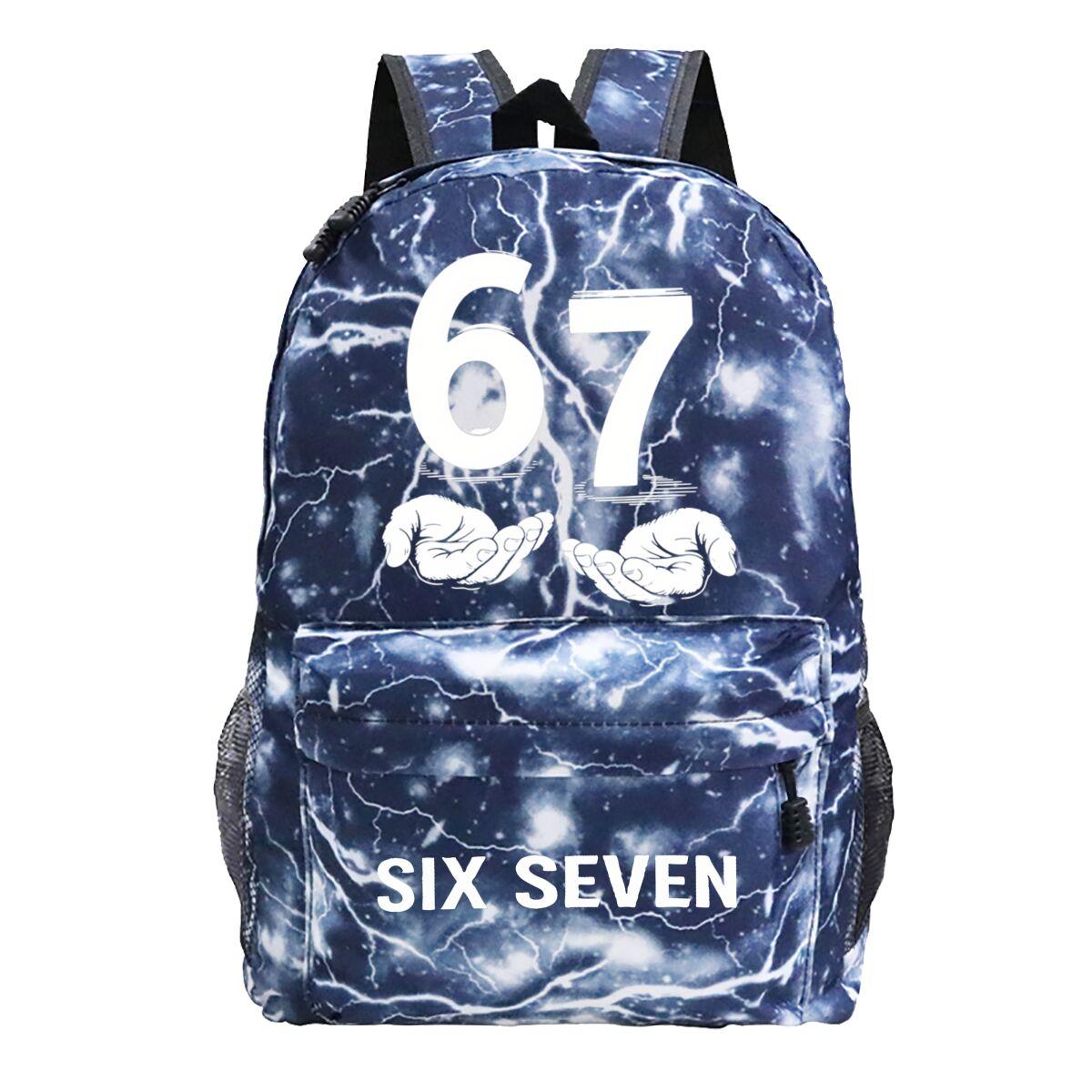 Schoolrugzakken Zes Zeven Trend 2026 Cartoon Grafisch 67 Nummer Harajuku Mode Outdoor Reizen Rugzak Kinderen Rits Mochilas