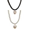 Elegant Faux Pearls Necklace Elegant  Lovely Heart Pendant Neckchain