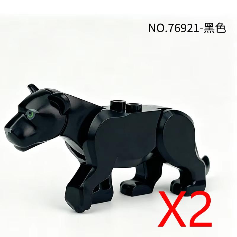 MOC Wild Animals Building Blocks Set Monkey Cow Bear Orangutan Leopard Snake Camel Mini DIY Model Compatible Bricks Kids Toy T19