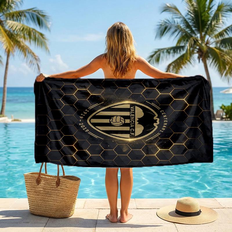 Valencia FC print Quick Dry Beach Towel Microfiber Absorbent Portable Travel Swimming Towel