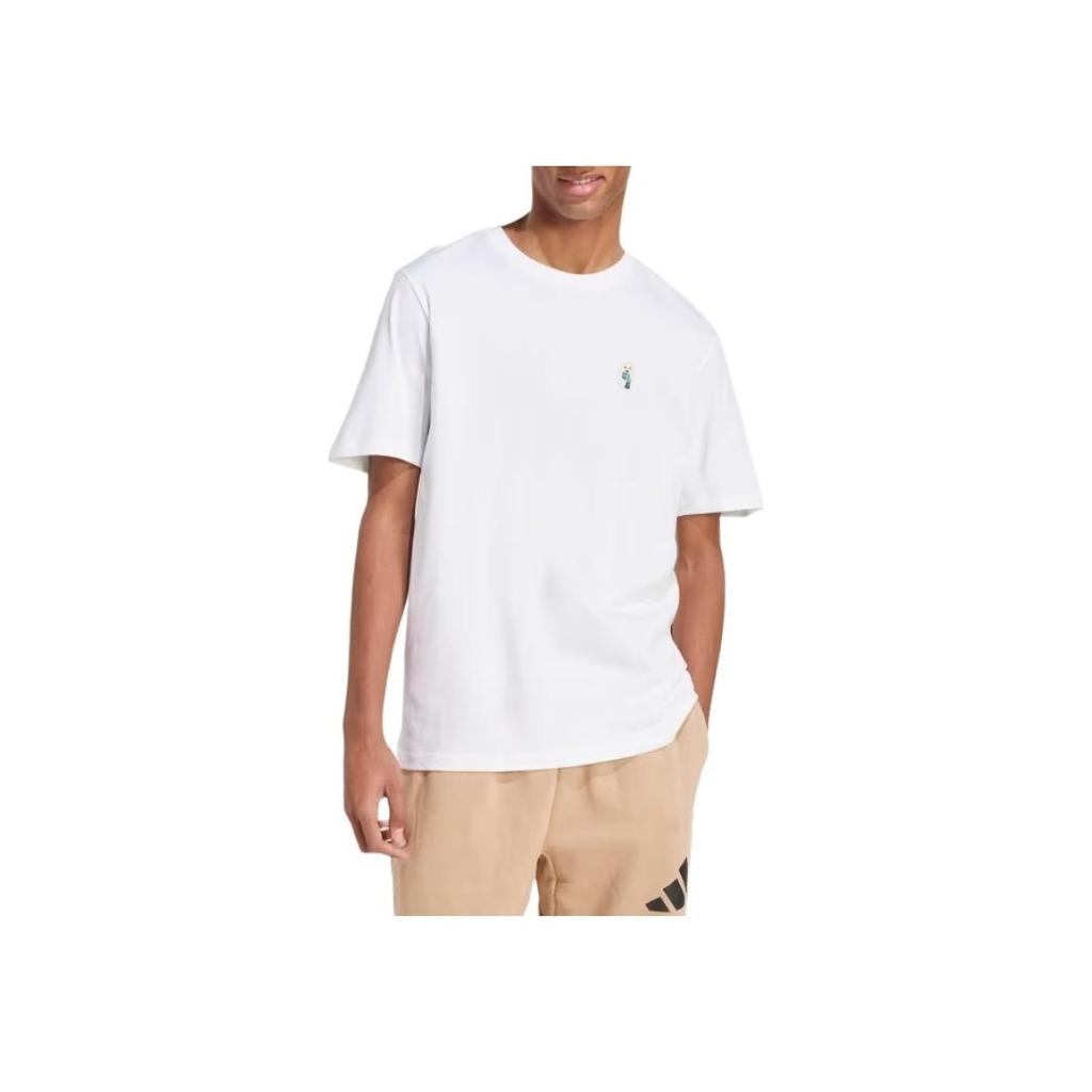 Adidas Animal Patch Crew Neck Short Sleeve T-Shirt Men tops White JZ7440