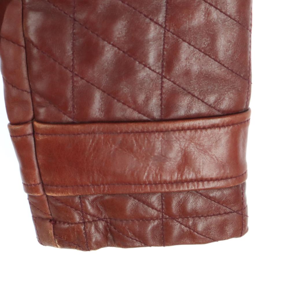 ABAHOUSE Long Sleeve Quilting Leather Jacket 2 Brown Cowhide Men's Used