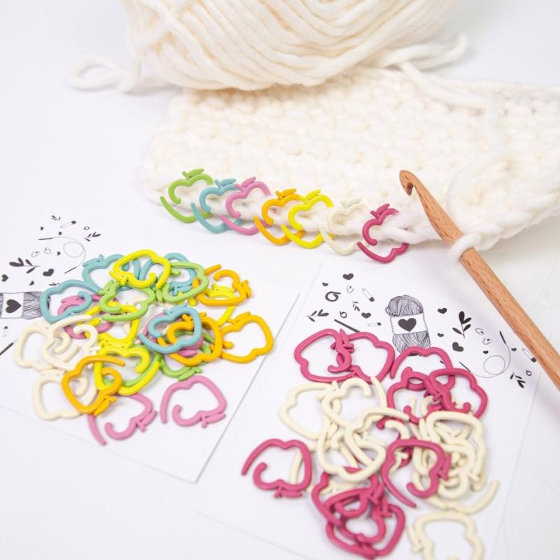 24Pcs Fruit Stitching Markers Crochet Locking Stitching Markers Rings for Knitting Crocheting Weaving Sweater Scarf Hat