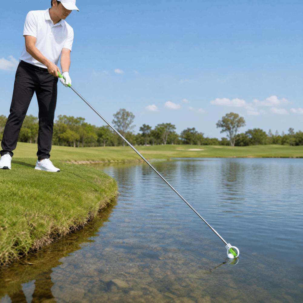Locking Clip Golf Ball Retriever Double Ring Head Golf Ball Grabber Practice Use