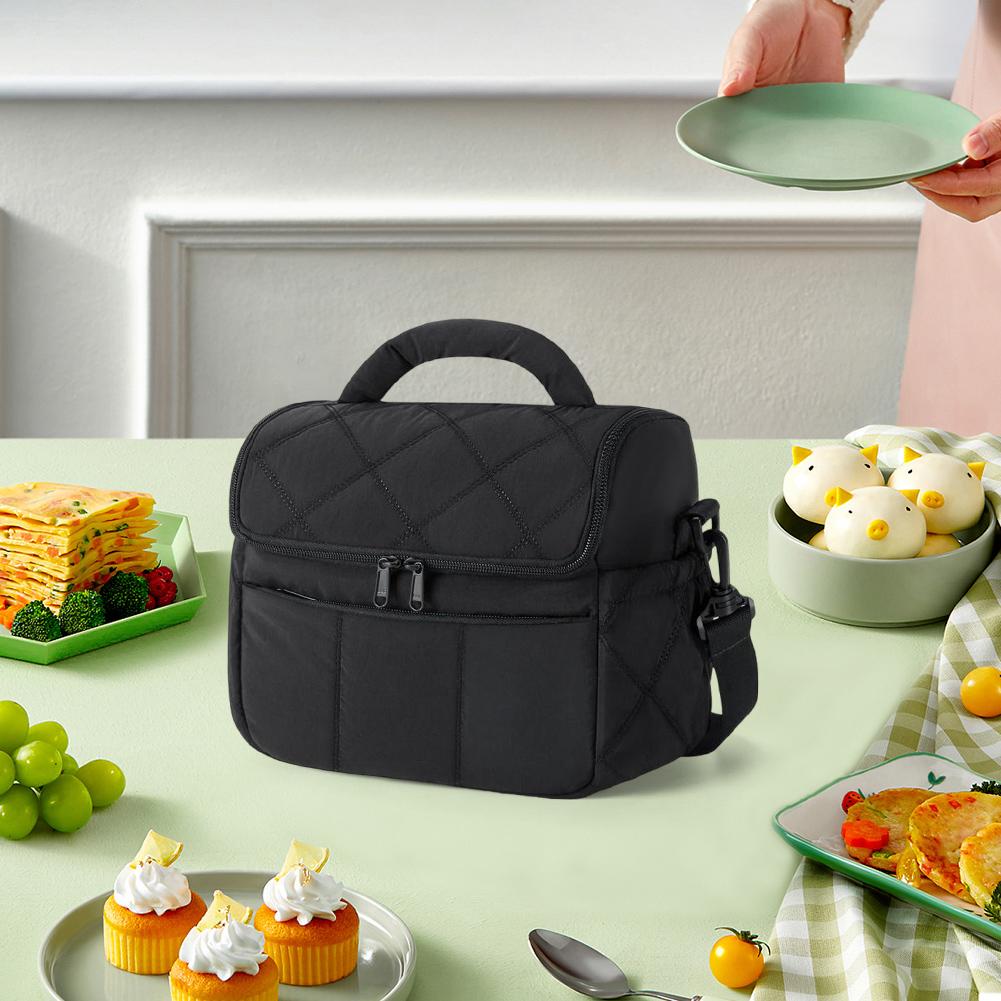 Isolierte tragbare Crossbody-Lunchtasche für Damen, auslaufsichere Lunch-Aufbewahrungsbox, wiederverwendbare Lebensmittel-Thermosbox für Arbeit, Picknick, Reisen