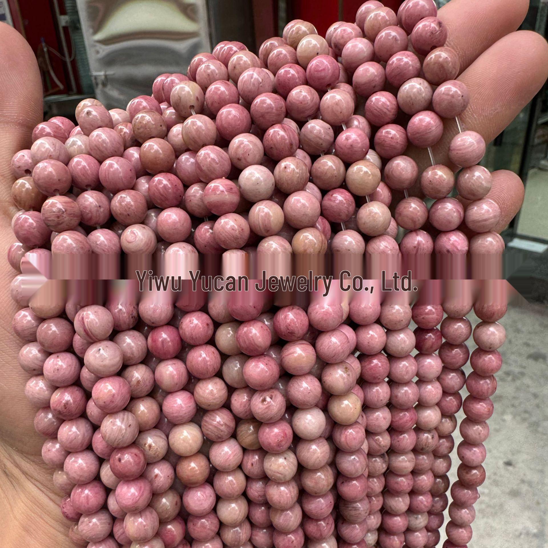 Natural Rose Quartz and Red Sandalwood Round Beads for DIY Jewelry 6mm (~60 beads)