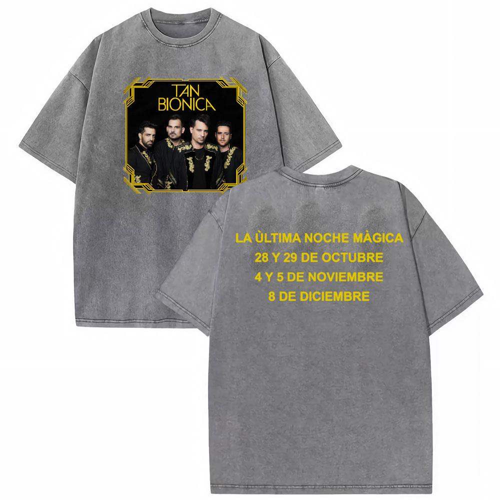 Rock Band Tan Bionica Chano  Graphic T Shirt Men Women Harajuku Streetwear Tshirt  Cotton Oversized Vintage Washed Tshirt