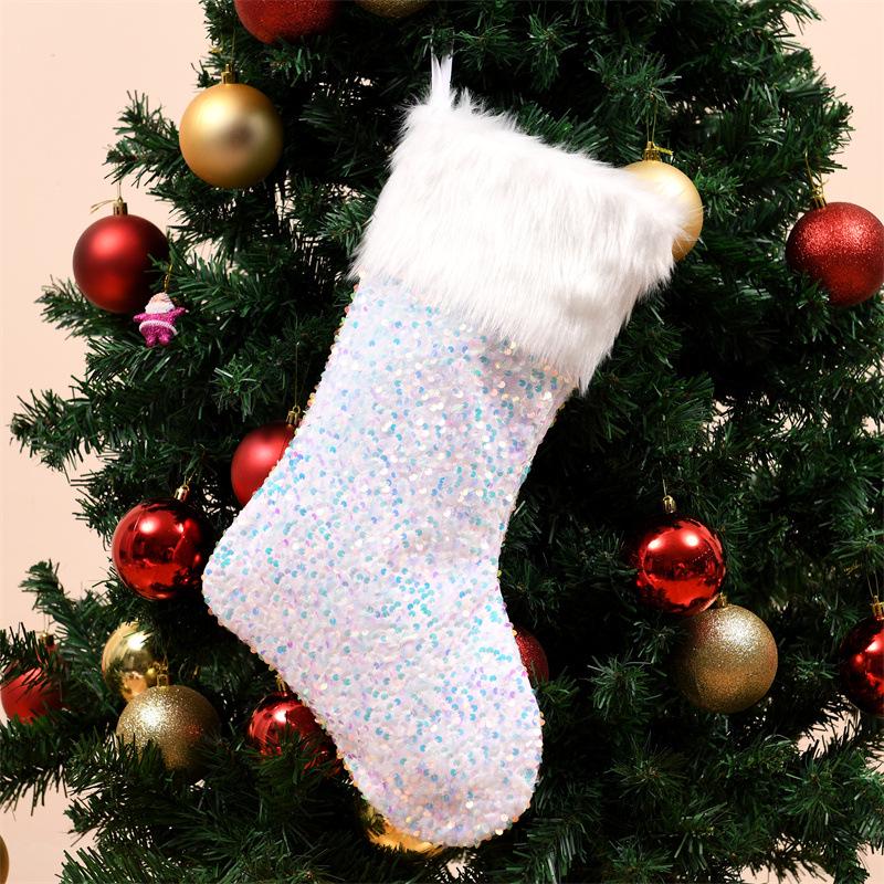 Large Sequined Christmas Stocking Gift Bag for Children