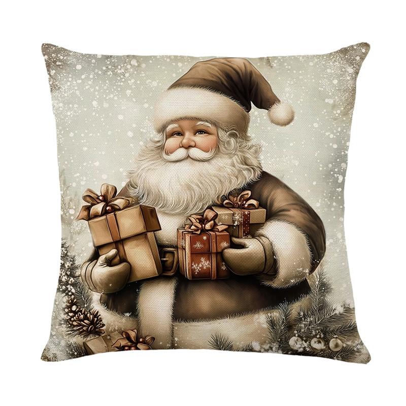 

Nostalgic Christmas Snowman Pillowcase Snow Old Gift Pile Home Bedroom Decoration Cushion Cover Bedside Pillow 45 * 45Cm (without pillow core)