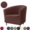 Jacquard Club Chair Slipcover Polar Fleece Barrel Tub Chair Covers Stretch Armchair Sofa Cover Living Room Furniture Protector