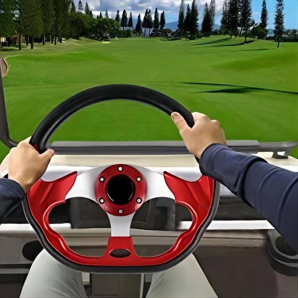 Professional Manufacturer Non-slip 14 Inches Sports Leather Golf Cart Steering Wheel