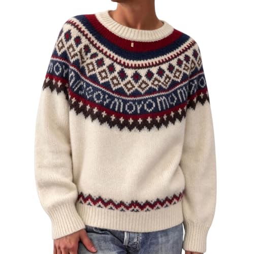 Cardigan a Maglia Retro da Donna Girocollo Vestibilità Larga Maglione per Uso Casual