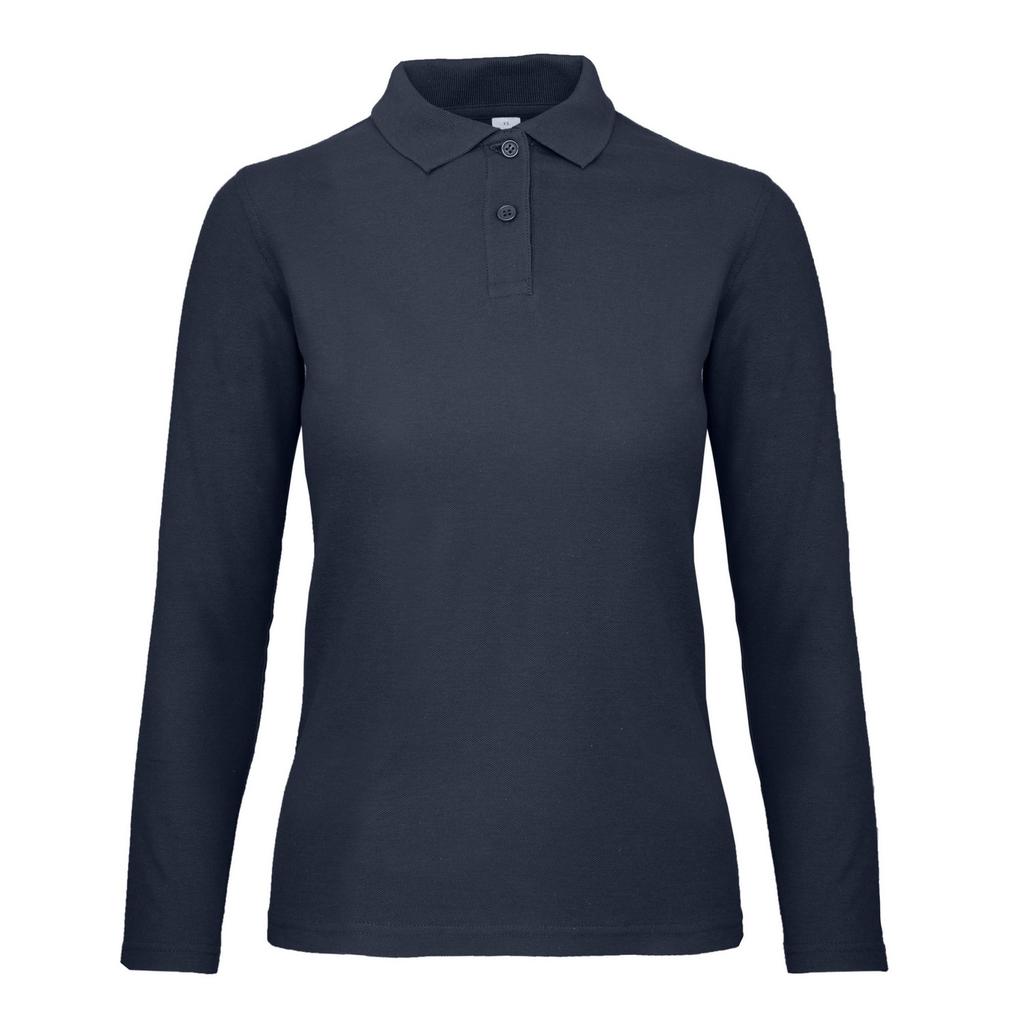 B&C Womens/Ladies ID.001 Long-Sleeved Polo Shirt