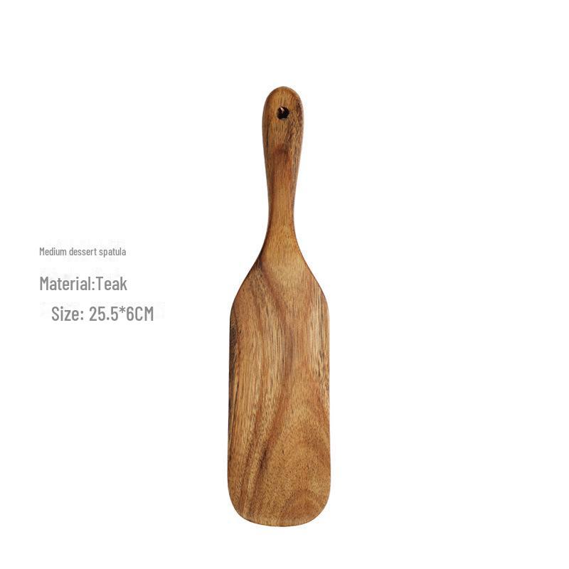 5-częściowy zestaw tekowych szpatułek do gotowania do pizzy, przekąsek, sałatek i mieszania