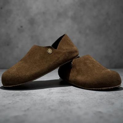 Fashion Retro Leather Surface Slip-On Women's Shoes Round Toe Head Covered Spring New Korean Style Casual Slipper Rubber Sole