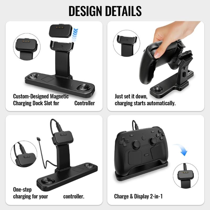 Steam Controller Stand for Desk Display, Black ABS Controller Holder for Storage and Display on a Gaming Desk for Daily Desk Use Area