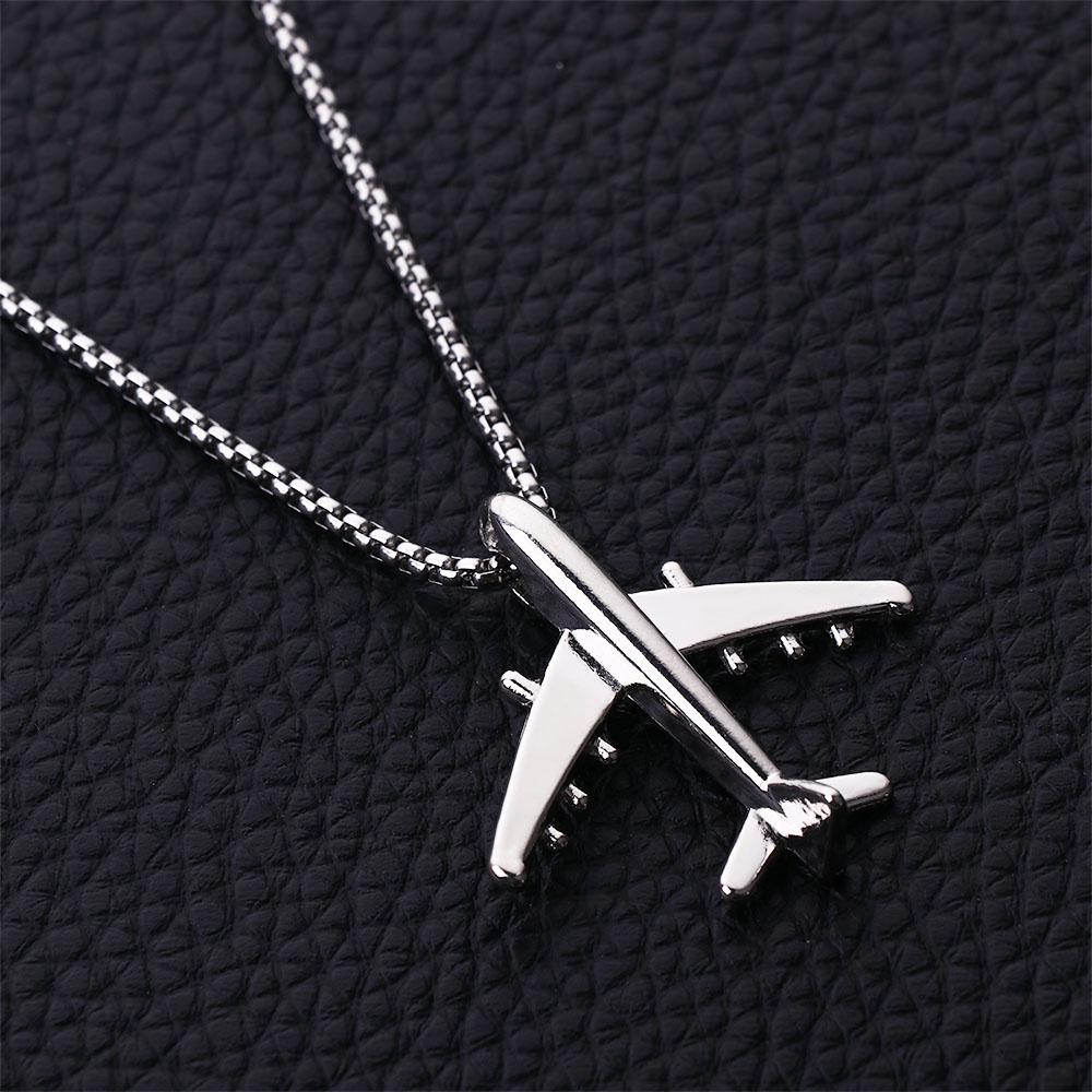 Titanium Steel Pendant Hiphop Punk Korean Clavicle Choker Man Chain Necklace Neck Jewelry Airplane