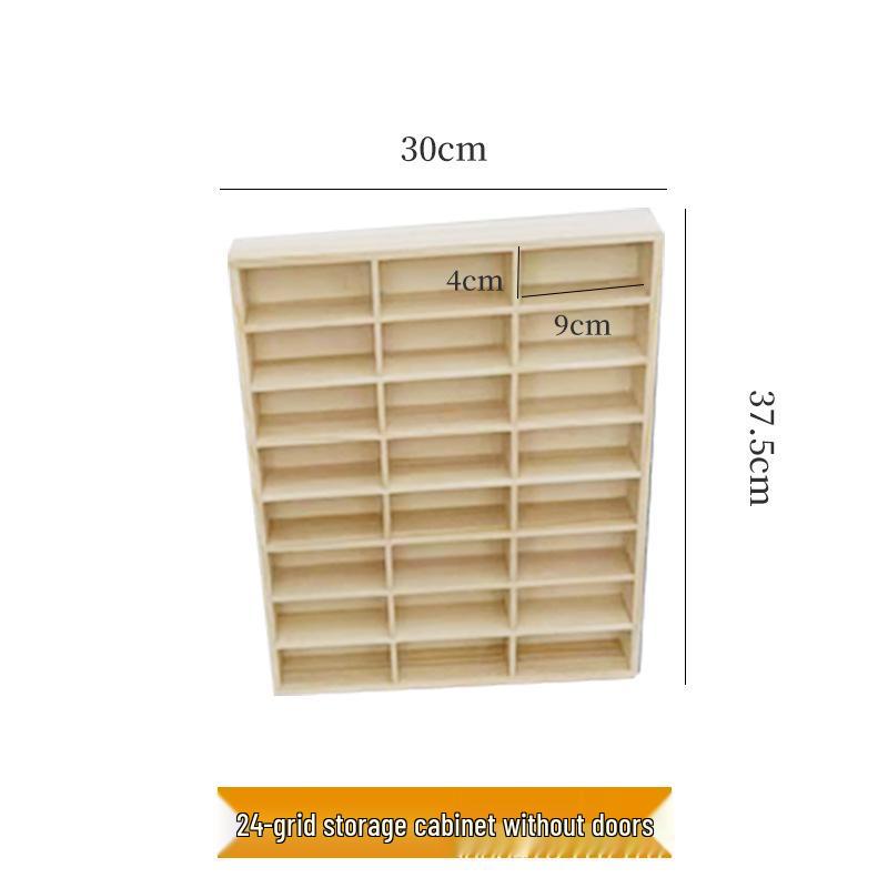 In-Stock Wall-Mounted Solid Wood Toy Rack: Multi-Grid Car Storage & Figurine Display