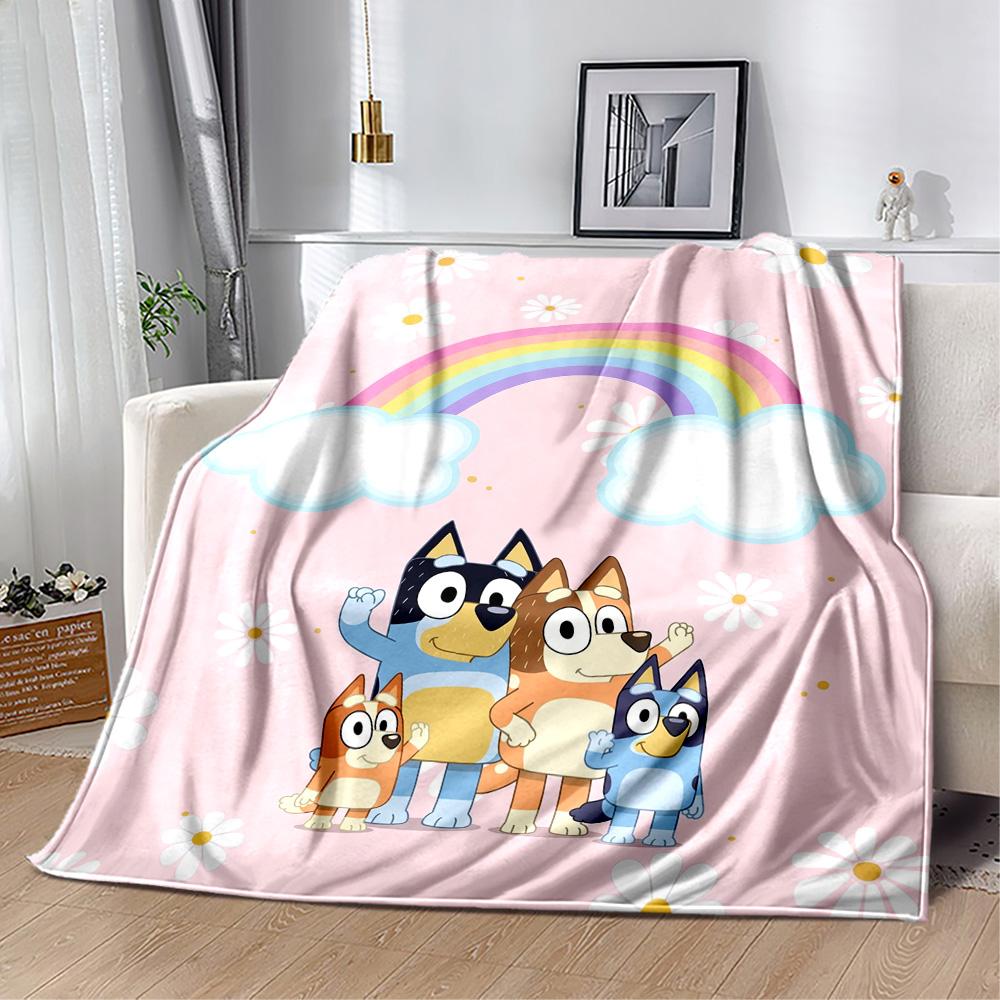 Bluey Family Harmony Blanket Comfortable Suitable for Office Picnics Bed for All Occasions Playful Design Suitable for Gifting Relatives and Friends
