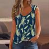 Women's Girl Tank Top Casual Vest Tops For Women Cute Knit Vest Top Gradient Floral Print Loose Fit Sleeveless Tops Flowy Eyelet
