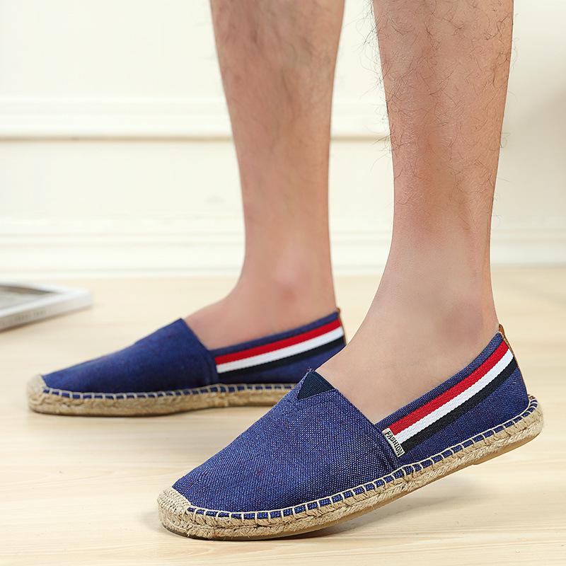 

Fashion Fisherman Shoes Flat Non-slip Mens Casual Shoes Breathable Cloth Brand Male Footwear Blue 39 синий