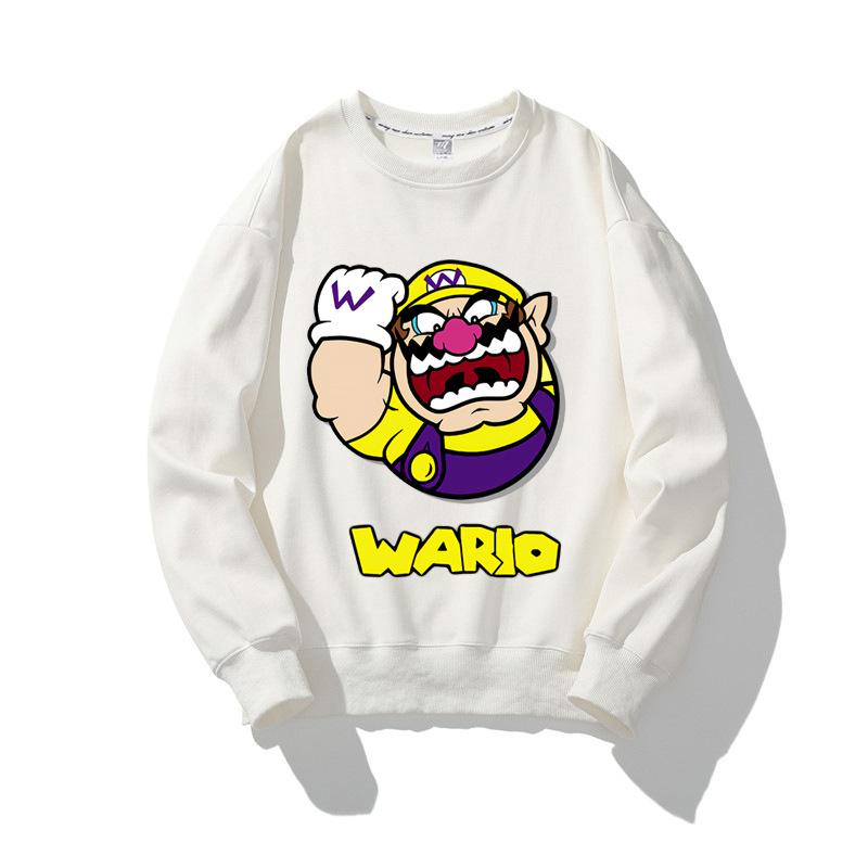 Super Marios Bros Cartoon Sweatshirt for Children Anime Figures Luigi Toad Bowser Yoshi Peach Cosplay Long Sleeved Tops