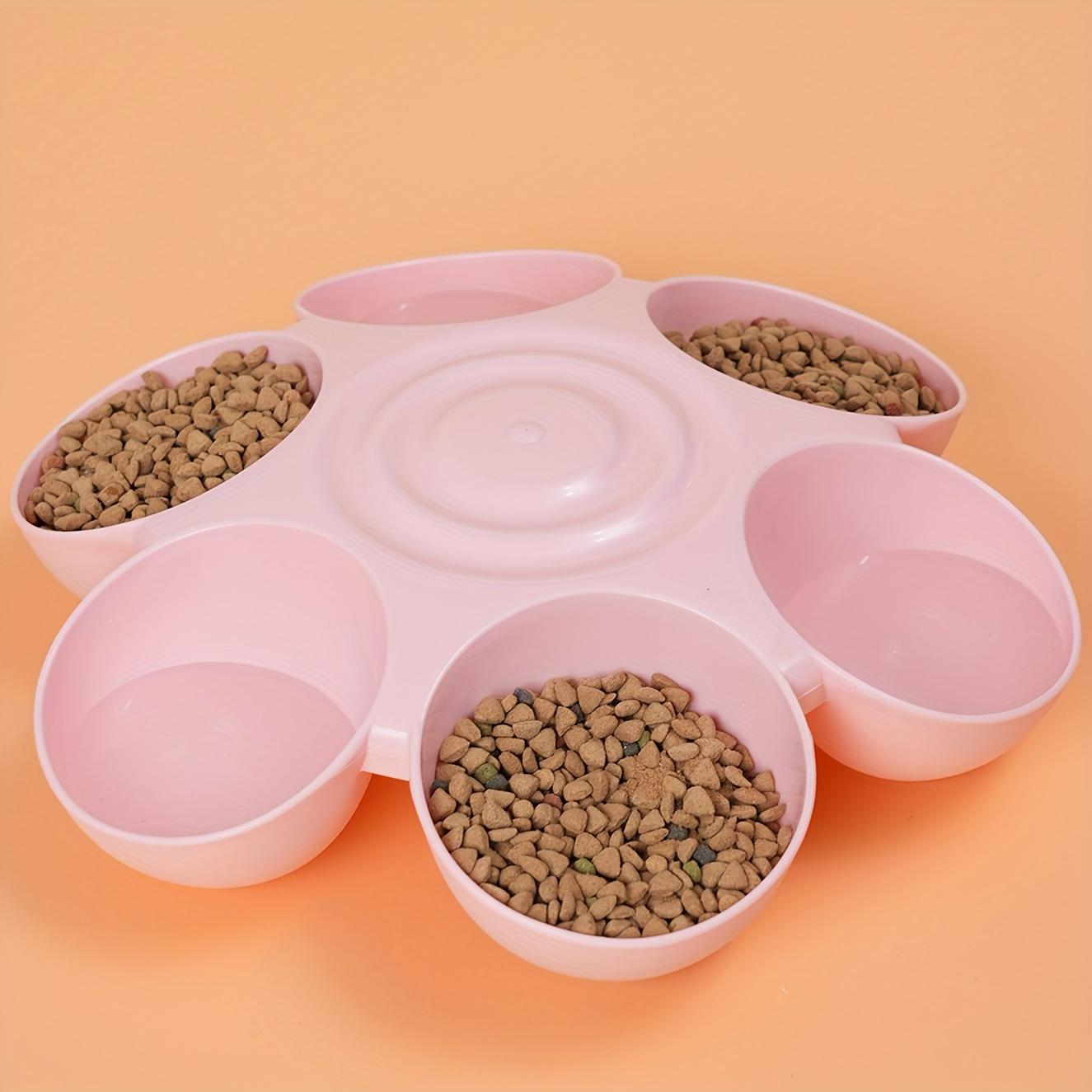 

6-in-1 Petal-Shaped Pet Bowl, 35cm/13.77inch Tilted Pet Feeder, Non-Slip Base Cat & Dog Dish for Food & Water, Multi-Color Pet