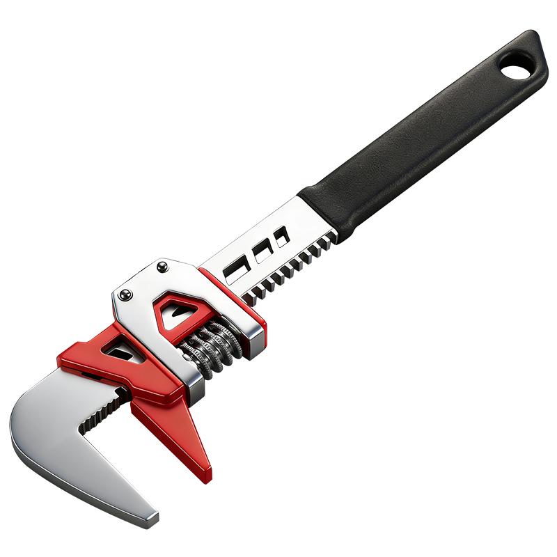 Adjustable Pipe Wrench 12inch 0-75mm Large Opening F-type Fast Pipe Wrench Multipurpose for Bathroom Tap Plumbing
